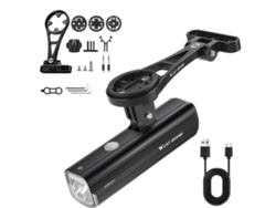 Kit De Faro Recargable Para Bicicleta De 1000 Lúmenes Y 4500 Mah Con Soporte Para Ciclocomputador.
