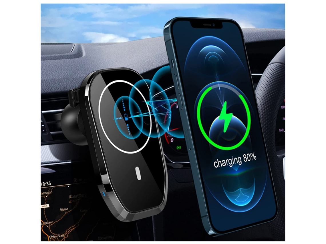 Cargador Carro Mag Safe Sem para iPhone 12 Pro Max/12 Pro/12 YIZHOOD Negro
