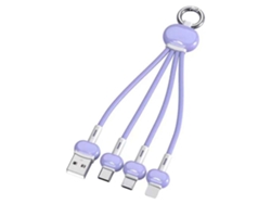 Cable De Carga Múltiple De Silicona Con Tecla 3 En 1 Compatible Con Micro Usb/tipo C