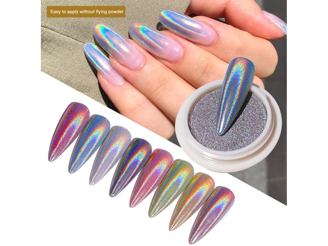 KKML-Pulverización holográfica de pulpo para decoración de uñas Pulido brillante Pigmento cromado para manicura