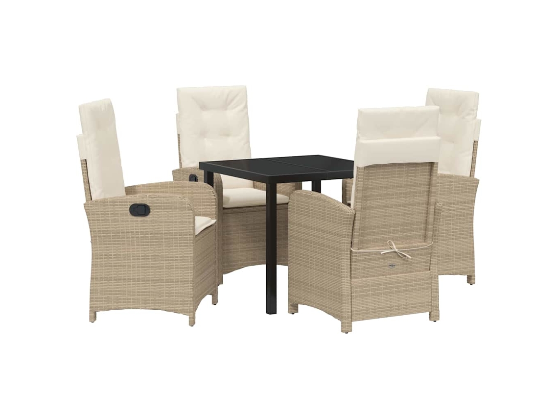 Maison Exclusive - Conjunto De Comedor De Jardín 5 Pcs Beige Ratán Sintético