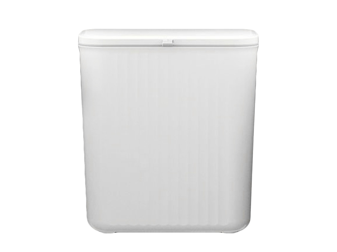 Papelera de pared Baok con tapa deslizante, papelera pequeña de plástico para cocina, dormitorio y baño, 9L blanca, contenedor de residuos orgánicos