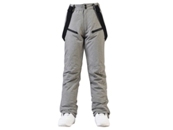 Pantalones de esquí unisex, cálidos, resistentes al viento y al agua, con correas ajustables y desmontables, gris, L