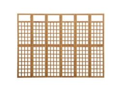 Biombo Divisor | Biombo Separador | Separador De Ambientes/enrejado De 6 Paneles Madera De Abeto 242,5x180 Cm