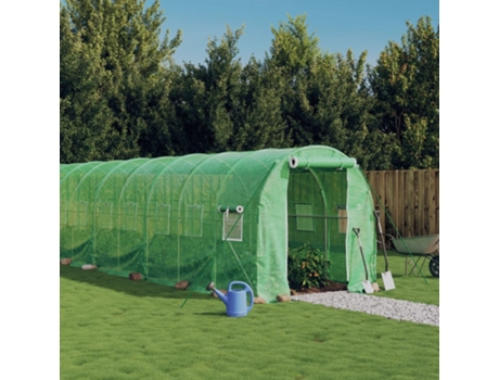 Invernadero VIDAXL con Estructura de Acero Verde 32 m² 16x2x2 m