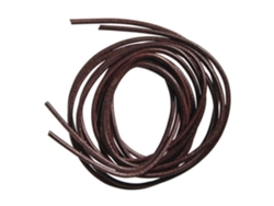 Tiras redondas de piel de vacuno, 2mm ø, marrón oscuro, 100 cm, 2 piezas