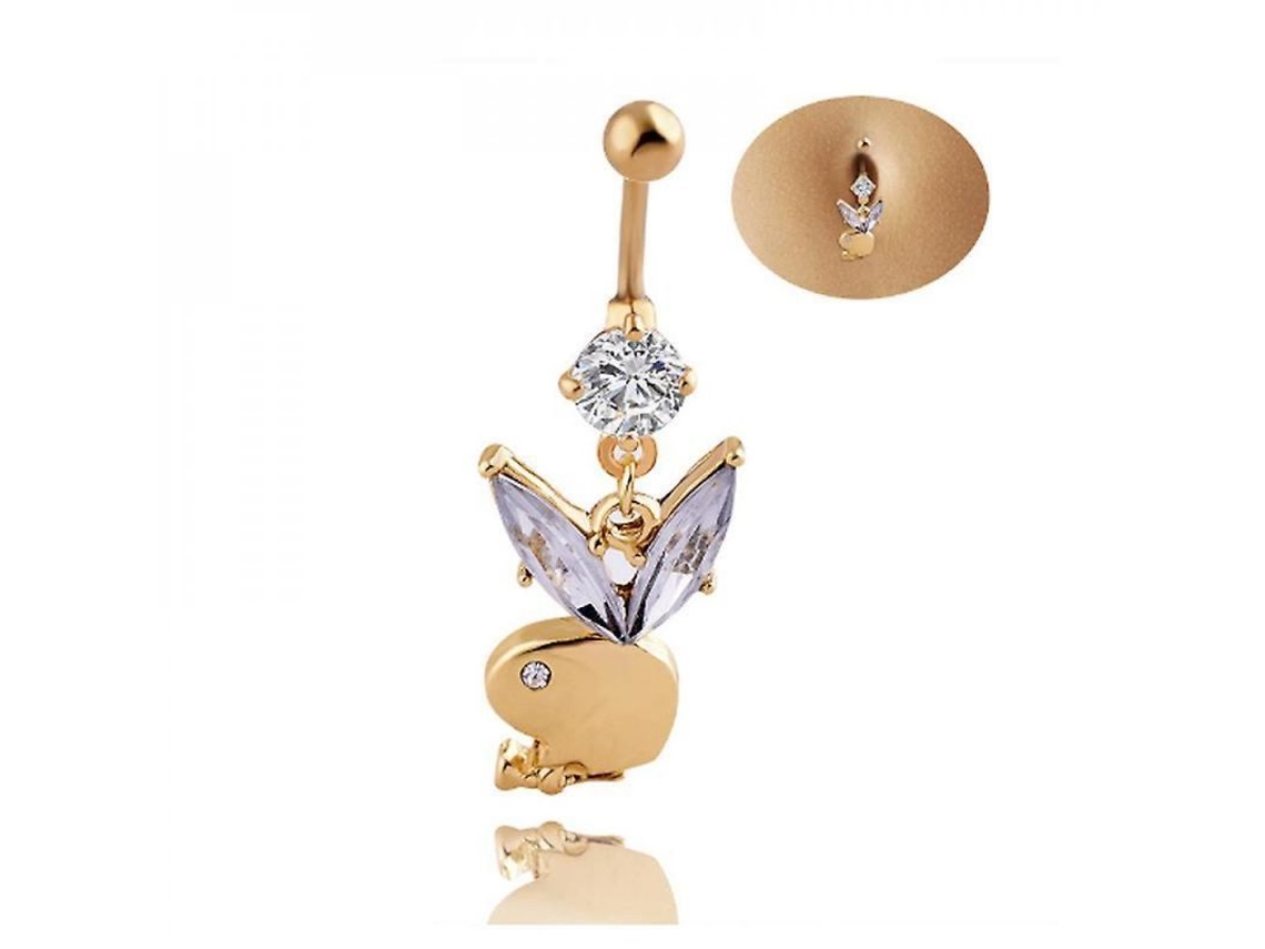 Piercing Falso Para El Ombligo Con Diseño De Conejo, Joyería Corporal Creativa Y Moderna De Acero Inoxidable Para Mujeres Y Niñas Ebk
