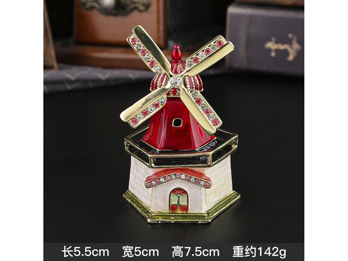Joyero Holandés Con Forma De Molino De Viento (rojo)