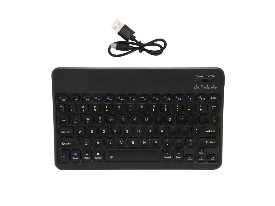 Teclado Bluetooth Sem Fio Ultra Fino 10 Polegadas Para Tablet Laptop Silencioso À Prova D'água Preto