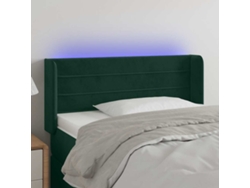 Cabecero De Cama | Panel De Cabecero Con Led De Terciopelo Verde Oscuro 103x16x78/88 Cm