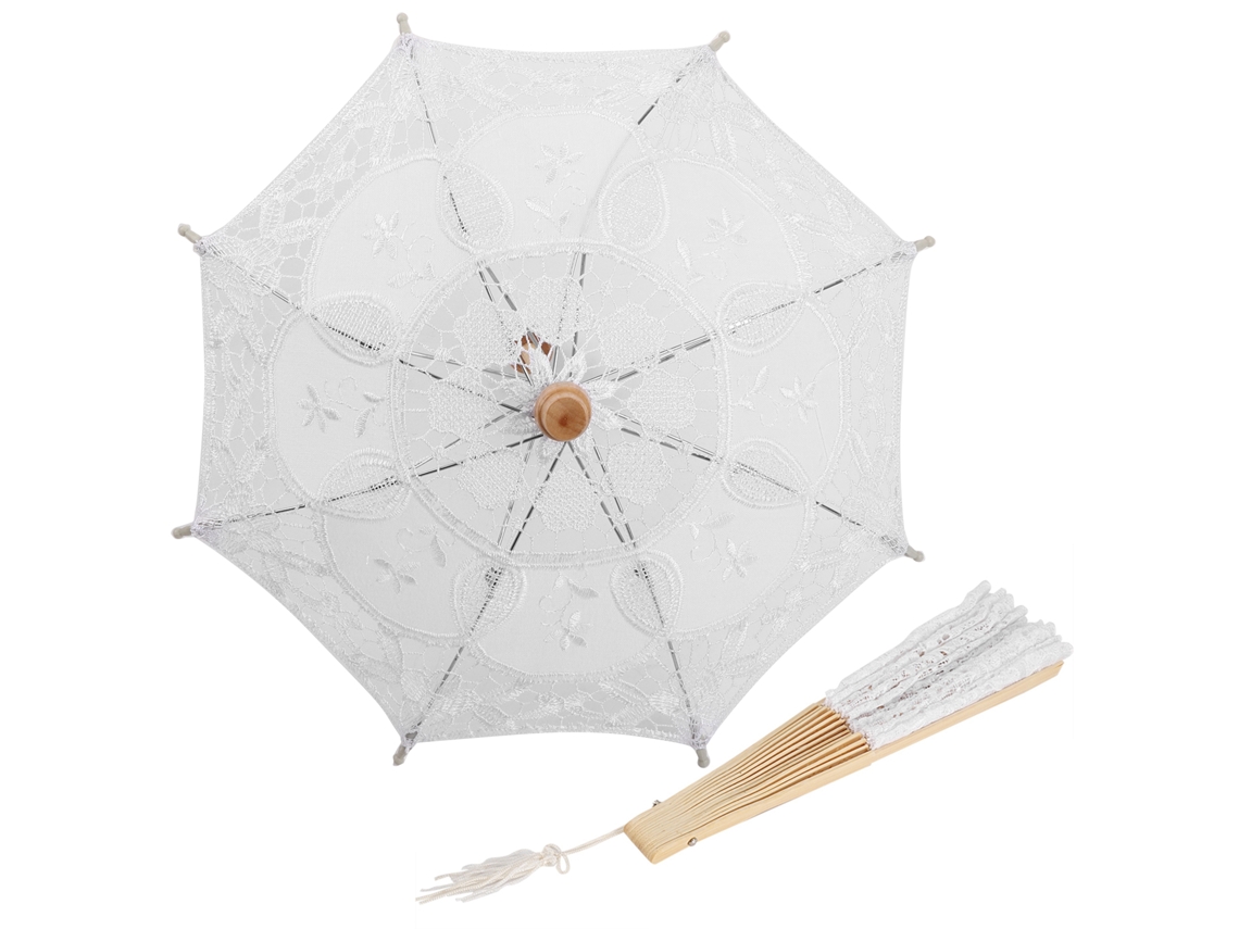 Paraguas de encaje con mango en forma de abanico para damas, mujeres, bodas, despedidas de soltera, decoraciones, baile, accesorios de fotografía, paraguas solar.