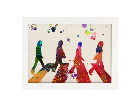 Lámina De La Banda De Música The Beatles (Paso De Cebra) En . Poster Estilo Explosión De Color. Lámina De Papel 250 Gr. Sin Marco