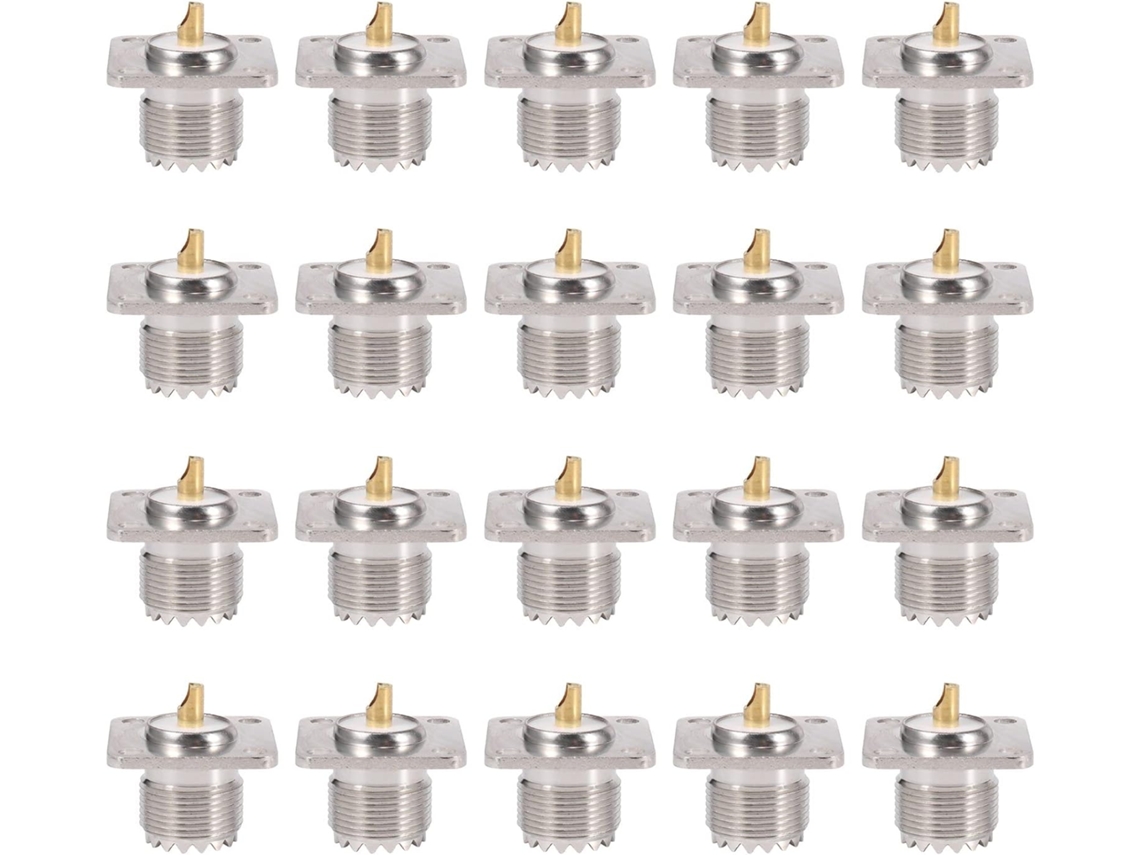 20 Conectores De Copa De Soldadura Cuadrados Uhf So-239 Para Radio