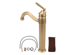 Grifo de cocina retro de cobre con una sola manija para agua fría y caliente