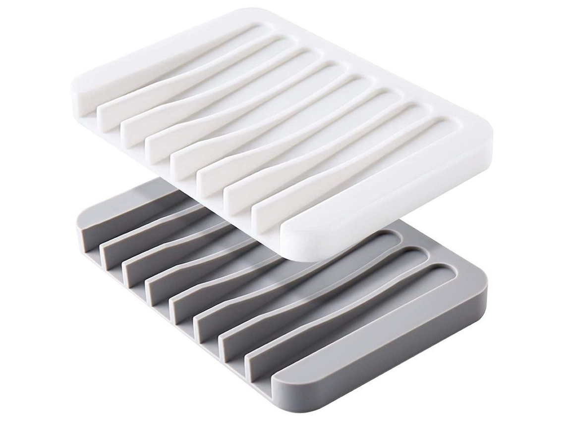 2 toalleros de silicona premium con drenaje automático para ducha, baño y cocina. Antideslizantes.