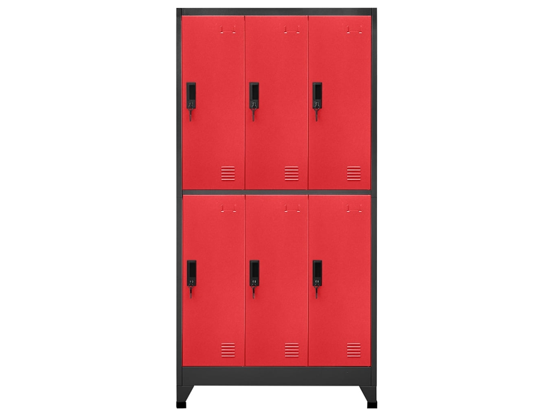 Taquilla de acero 90x45x180 cm Antracita y Rojo MAISON EXCLUSIVE
