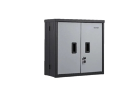 Armario de pared de metal, diseño plegable, estantes ajustables, color negro