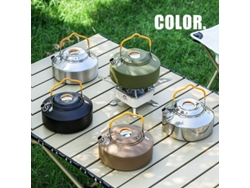 Plateado Brillante Juego Utensilios Cocina Camping Senderismo Picnic Barbacoa Olla Portátil Exteriores Hervidor Sartén Tazón Equipo