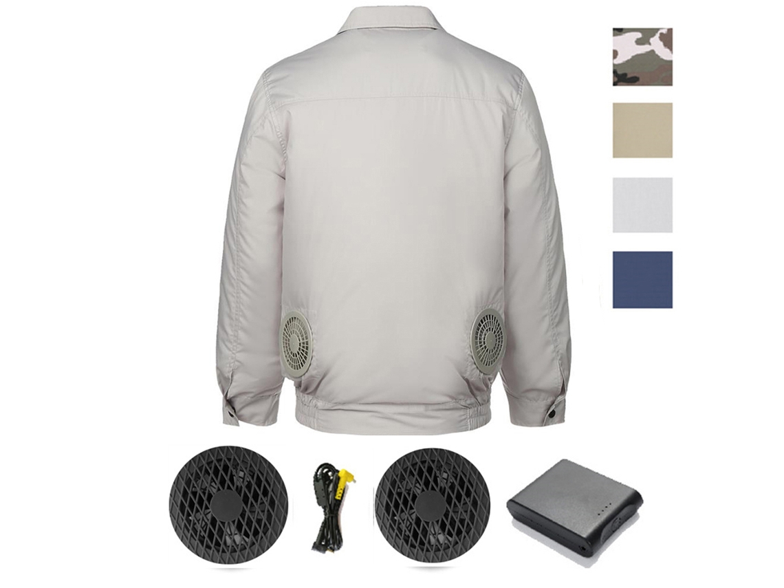 Chaqueta de refrigeración con ventilador, batería de 5200 mAh, funcionamiento a altas temperaturas, sin marca.