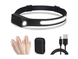 Lanterna Frontal Super Brilhante 350 Lumens 6 Modos Sensor Recarregável Usb Ipx6 À Prova D'água Para Camping Pesca Caminhada