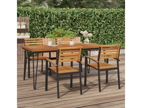 Mesa De Jardín VIDAXL Marrón Madera de acacia (180x90x75 cm)