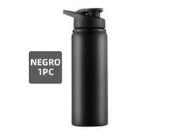 (negro, 1 Pieza) Botella De Agua De Metal Portátil, Reutilizable Y A Prueba De Fugas.