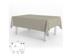 Mantel Hule Rectangular Topos Beige Impermeable Antimanchas PVC 140x250 cm  Recortable Uso Interior y Exterior ORYX