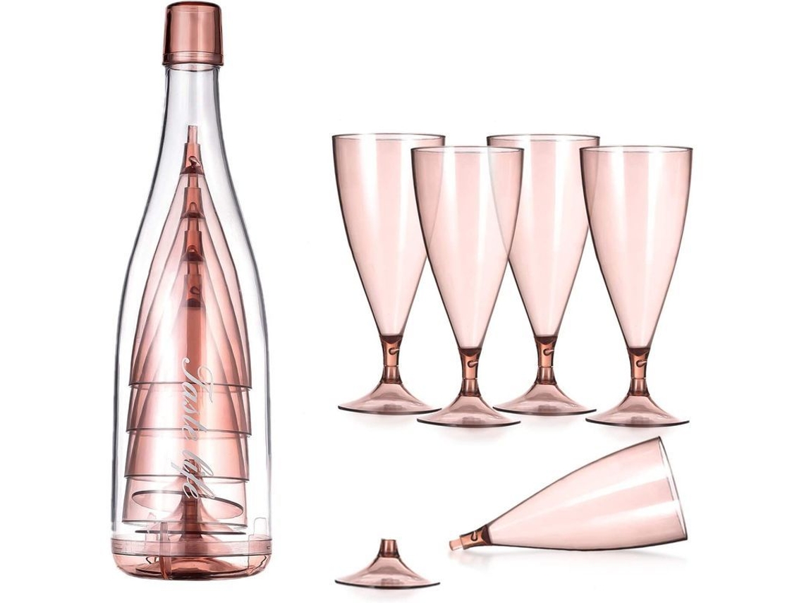Copa De Vino De Plástico Desmontable, 200 Ml, Irrompible Y Resistente Al Calor. Copa De Champán Para Picnic.
