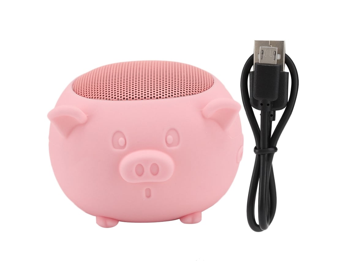 Mini Alto-falante Bluetooth 5.0 Sem Fio Com Microfone Integrado Estilo Porco Fofo Portátil Para Casa Viagem Rosa
