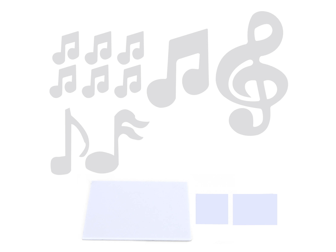 Adhesivo Decorativo De Pared De Pvc Con Relieve De Nota Musical Para Dormitorio Y Sala De Estar - Plateado