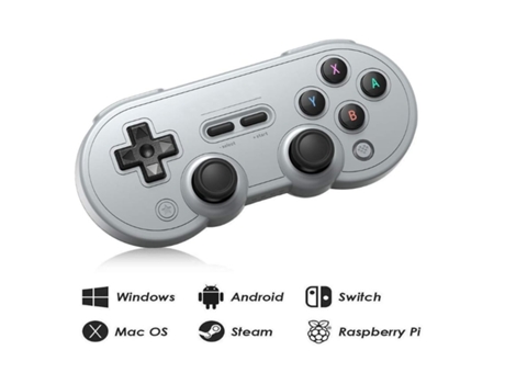 Controlador Bluetooth Inalámbrico con Joysticks Cable Usb-C Gamepad para Mac Pc Android Nintendo Switch Windows Macos Steam Blanco YIZHOOD