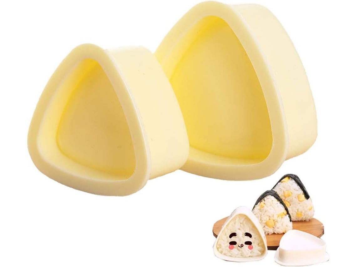 MEOIRUERY Kit innovador para hacer sushi, diseño antiadherente para desmoldar fácilmente, juego de 2 moldes triangulares de polipropileno apto para uso alimenta