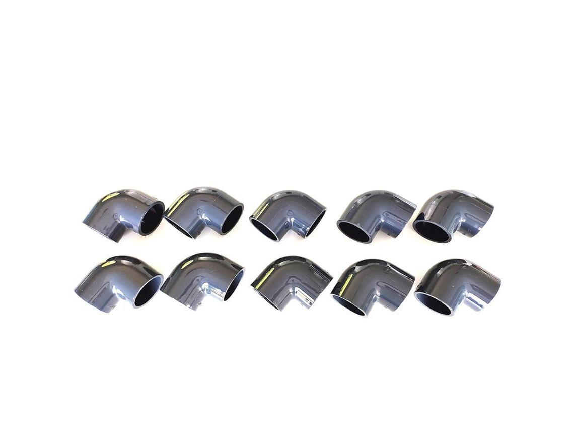 2026-10 Codos 90° Pvc Pn16 50mm Para Piscinas Y Riego Conexiones Desagüe
