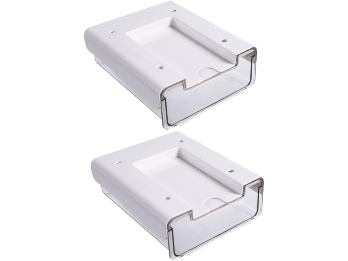Cajas De Almacenamiento Invisibles De 2 Piezas Para Debajo Del Escritorio, Organizador Discreto Para Cajones De Oficina Pequeña