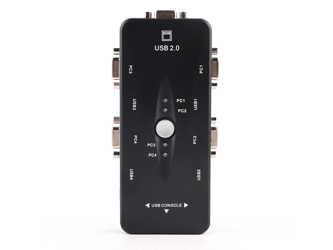 4 Puertos Usb 2.0, Kvm, Vga, Svga, Concentrador De Monitor, Conmutador De Computadora