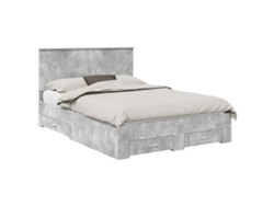 Maison Exclusive - Estructura De Cama Con Cabecera Gris Concreto 140 X 200 Cm