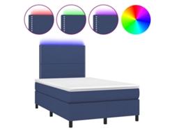 Maison Exclusive - Cama Box Spring Con Colchón Y Led Tela Azul 120x200 Cm