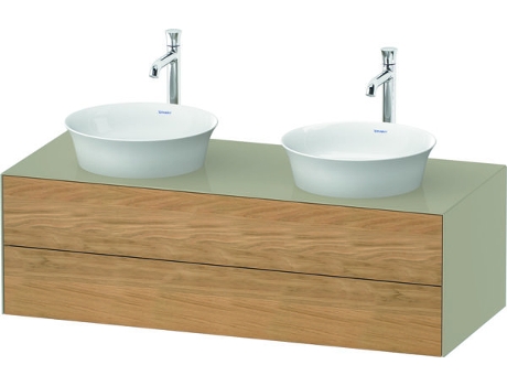 DURAVIT Tulip blanco, mueble de baño colgado en la pared, ancho 1300 x profundidad 550mm, con 2 cajones, con tecnología tip-on, WT4988B