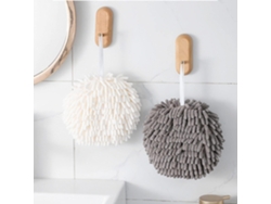 Rebe-toallas De Mano Y Baño De 2 Piezas De Tela Chenille Suave Y Absorbente Para Baño Cocina Gimnasio (blanco + Gris) 18*9*27cm