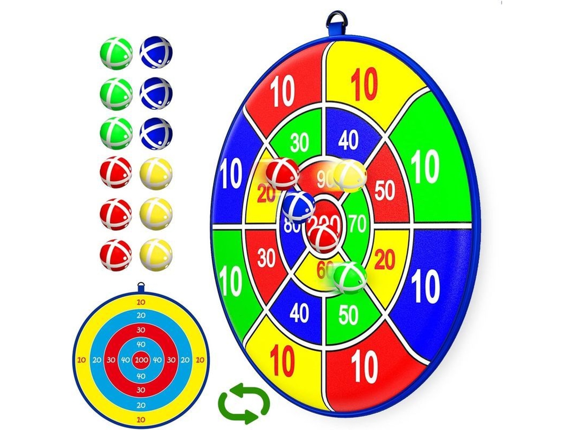 Diana Grande Para Niños Con 12 Bolas Adhesivas, Ideal Para Juegos De Pelota, Para Interiores, Exteriores Y Jardín.