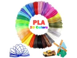 Núcleo de repuesto de filamento PLA para bolígrafo 3D de 20 colores, 5 metros por color, compatible con todas las impresoras 3D/bolígrafos 3D Siurn de 1,75 mm