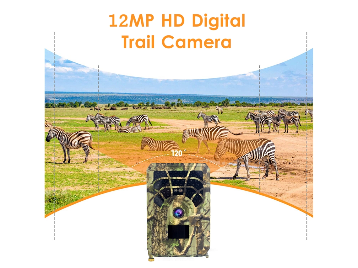 Cámara De Caza Digital Hd De 12 Mp Con Visión Nocturna Infrarroja Ip56