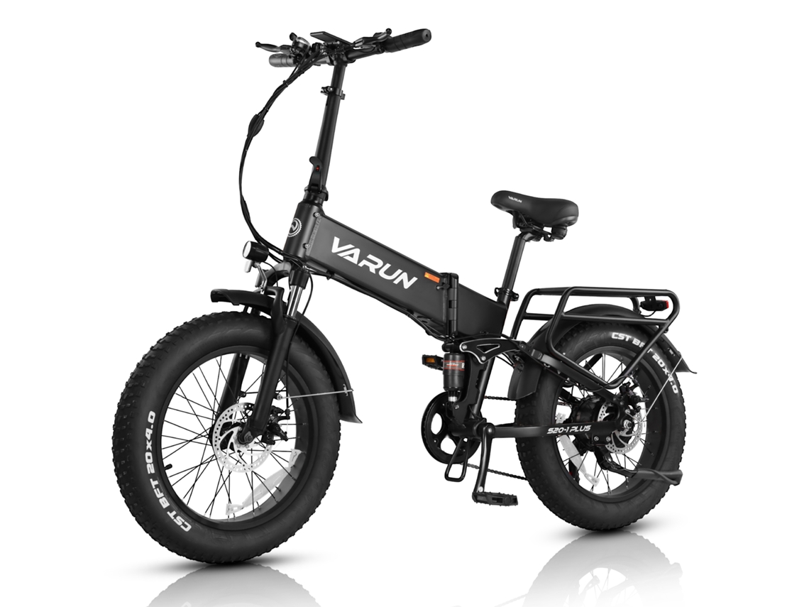 Bicicleta eléctrica plegable Varun S20-2 con suspensión total de 20 pulgadas y batería de 48 V y 13 Ah.