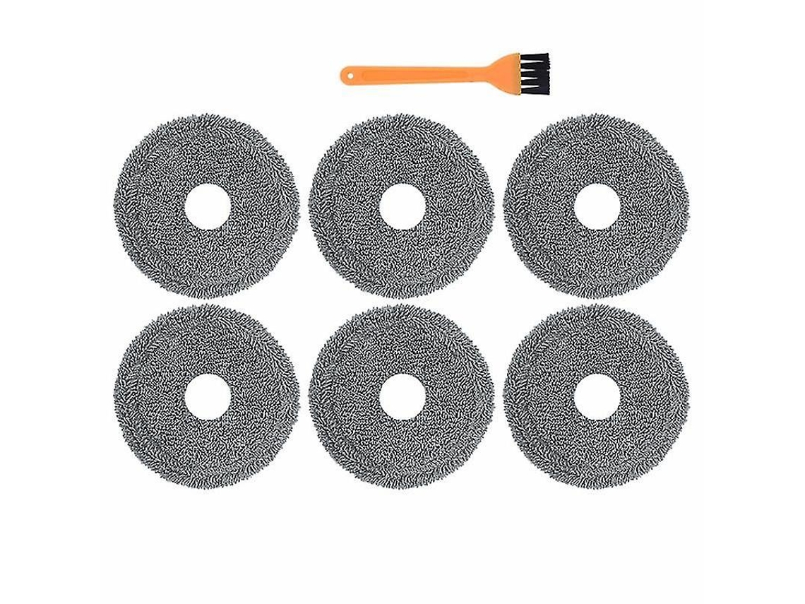 Paquete de 7 paños lavables para fregona Ecovacs Deebot, repuesto gris.