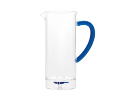 Jarra Alta Teca Mare Zafferano En Vidrio Borosilicato Soplado Artesanal, Con Detalle De Sardina Y Doble Cámara Ergonómica Para Todo Tipo De Bebida
