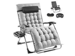 Sillón reclinable Succebuy Zero Gravity de 3 pulgadas para interior y exterior, gris