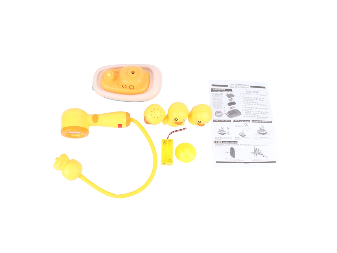 Cabezal De Ducha De Juguete Para Bebé, Pato Amarillo Con Ventosas Y Bomba De Agua.