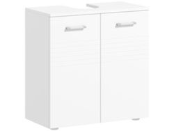 Mueble Bajo Fregadero Con 2 Puertas Y Estante Ajustable, Blanco Moderno, 60x30x62