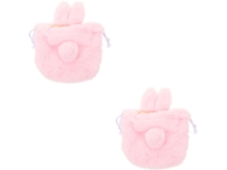 Bolsa De Almacenamiento De Cosméticos De Felpa De 2 Piezas Con Cordón, Neceser Para Maquillaje Y