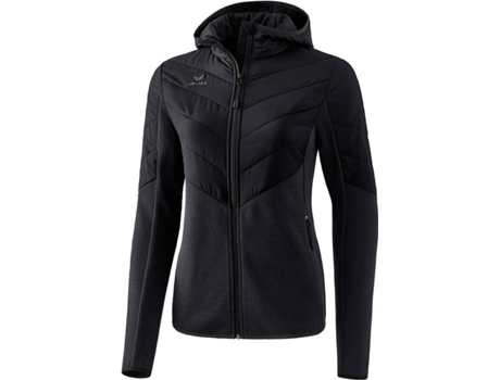 Chaqueta con Capucha Mujer ERIMA Acolchada Y de Punto (Negro - 36)